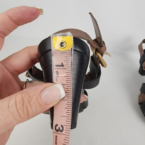 Geox Respira Black & Brown Leather Sandals Size 7.5 - Picture 9 of 9